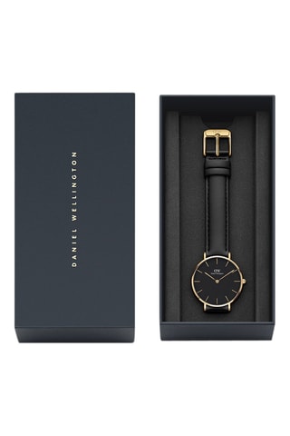 Montre à quartz en cuir et plaqué or jaune Petite Sheffield