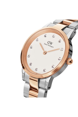 Montre à quartz en acier Lumine 28 mm - Argenté et doré rose