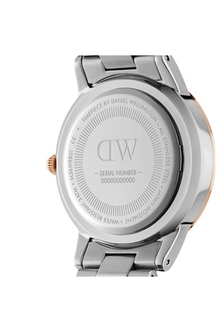 Montre à quartz en acier Lumine 28 mm - Argenté et doré rose