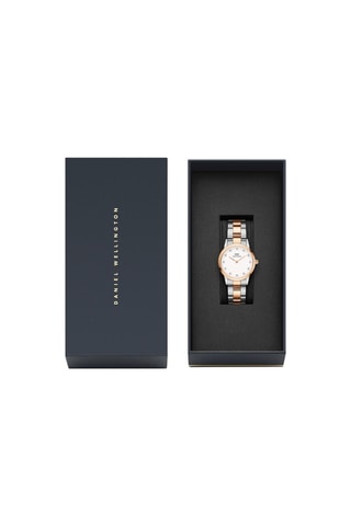 Montre à quartz en acier Lumine 28 mm - Argenté et doré rose