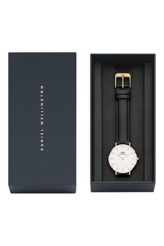 Montre à quartz en cuir et plaqué or jaune Petite Sheffield