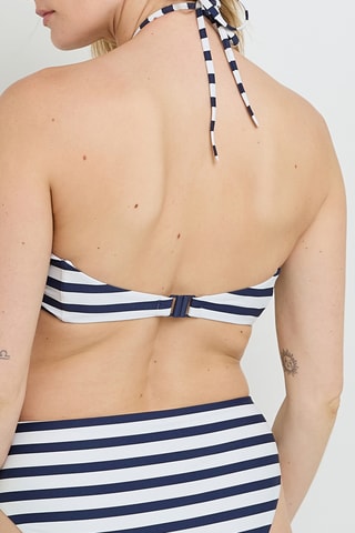 Sujetador de bikini Noe - Azul marino y blanco