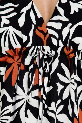 Túnica de playa Nepal - Negro y rojo teja