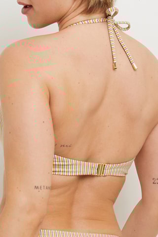 Sujetador de bikini con relleno Martha - Blanco y naranja