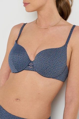 Sujetador de bikini con relleno Ninon - Azul petróleo