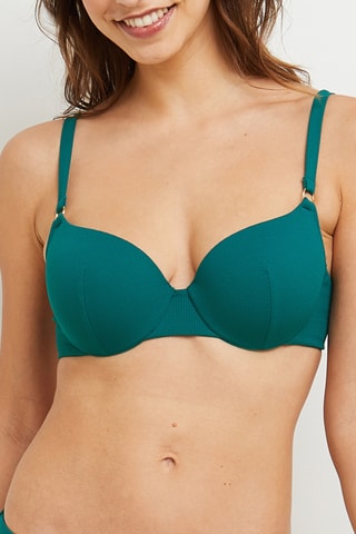 Sujetador de bikini con relleno Malou - Verde oscuro