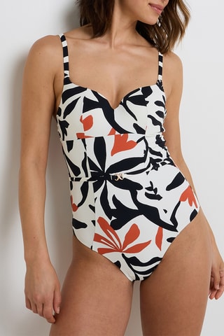 Bañador con relleno Népal - Blanco y negro