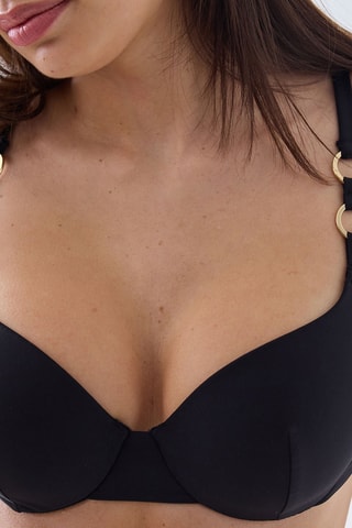 Sujetador de bikini con relleno Nocturne - Negro y dorado