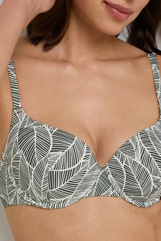 Sujetador de bikini Naja - Blanco y gris