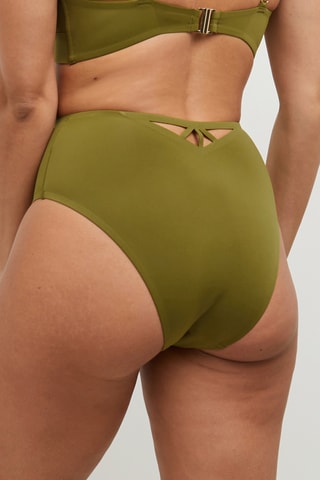 Braga de bikini de talle alto Lisa - Verde oliva