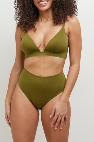 Braga de bikini de talle alto Lisa - Verde oliva
