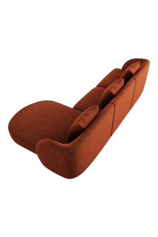 Canapé d'angle droit modulaire Galactica - Orange - 4 places - En tissu chenille