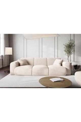 Canapé Theo - Beige clair - 3 places - En tissu chenille