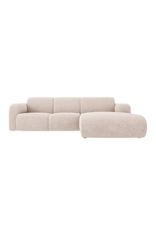 Canapé d'angle droit Lola - Beige - 4 places - Tissu chenille