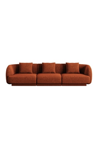 Canapé modulable Galatica - Terracotta - 3 places - En tissu chenille