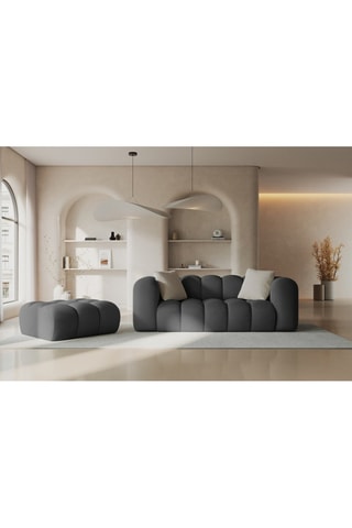 Canapé Halley - Gris foncé - 2 places - En tissu velours