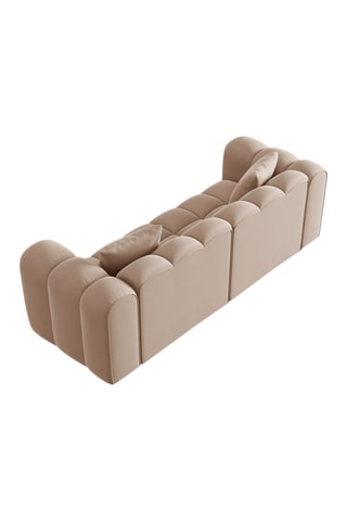 Canapé modulable Halley - Beige - 3 places - En tissu velours