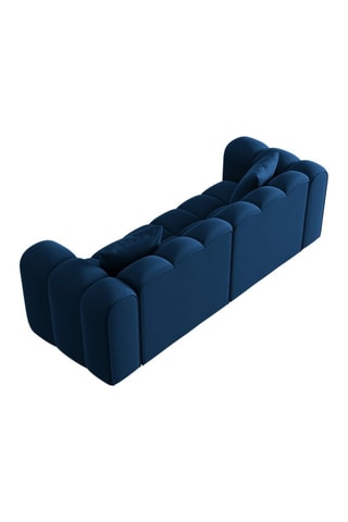 Canapé modulable Halley - Bleu roi - 3 places - En tissu velours
