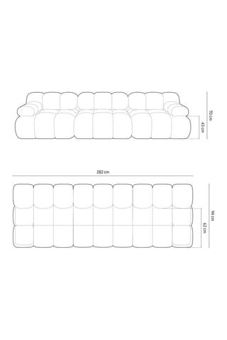 Canapé modulable Tropea - Terracotta - 3 places - Toucher velours