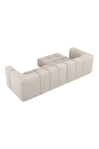 Canapé d'angle gauche modulaire Adams - Beige - 3 places - Tissu chenille
