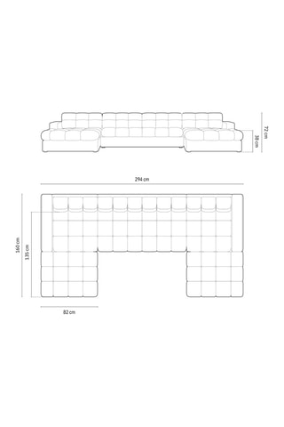Canapé d’angle panoramique Yohan - Vert foncé
