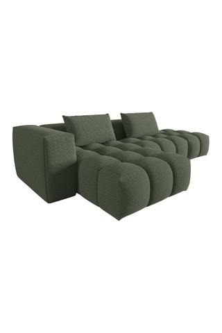 Canapé d'angle gauche Lorella - Vert olive - 4 places - Revêtement en tissu