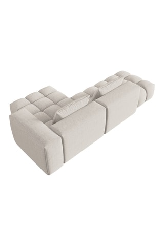 Canapé d'angle droit modulaire Lorella - Beige - 4 places - Revêtement en tissu structurel