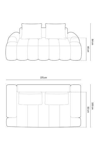 Canapé Simona - Vert foncé - 2 places - Toucher velours