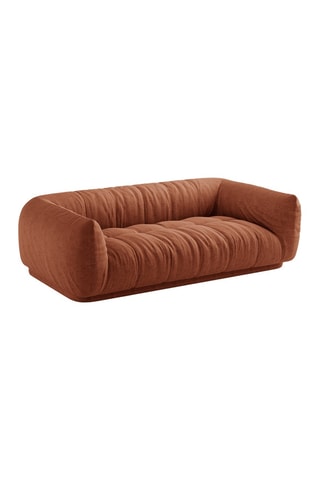 Canapé Julia - Rouge brique - 2 places - En tissu structurel