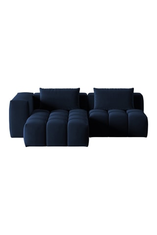 Canapé d'angle gauche modulaire Lorella - Bleu roi