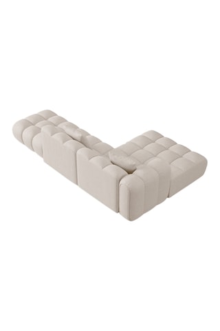 Canapé d’angle gauche modulaire Elise - Beige - 4 places - Tissu structurel