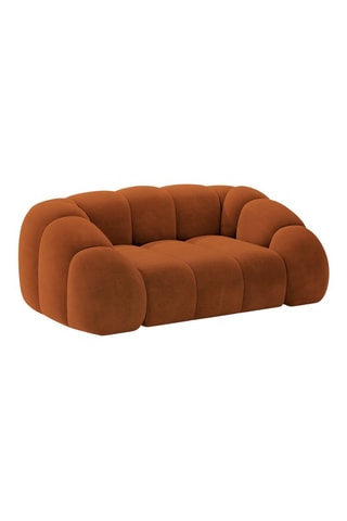 Canapé Lyna - Rouge brique - 2 places - En tissu velours