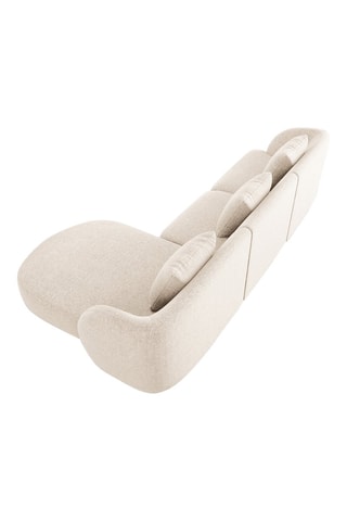 Canapé d’angle droit modulaire Galactica - Beige clair - 4 places - En tissu chenille