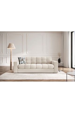 Canapé Yohan - Beige clair - 2 places - En tissu structurel