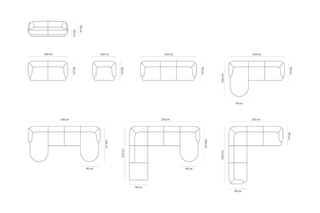 Canapé modulable Galatica - Beige - 3 places - En tissu chenille