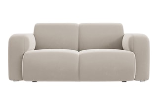 Canapé Lola - Ecru - 2 places - En tissu velours