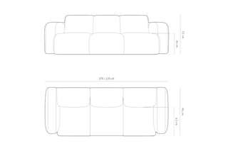 Canapé Lola - Ecru - 2 places - En tissu velours