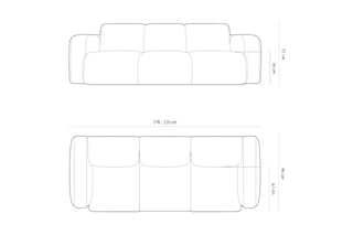 Canapé Lola - Vert clair - 2 places - En tissu velours