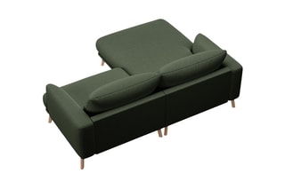 Canapé d’angle gauche Margot - Vert foncé - 3 places - Tissu structurel