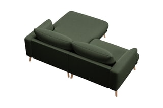 Canapé d’angle droit Margot - Vert foncé - 3 places - En tissu structurel