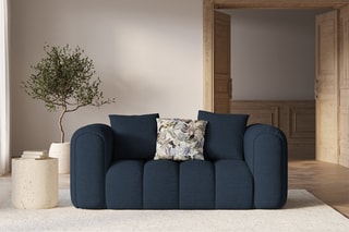 Canapé Elise - Bleu roi - 2 places - En tissu chenille