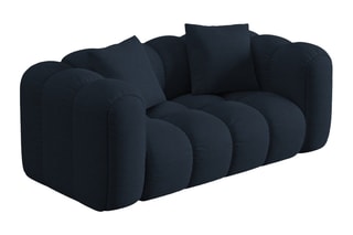 Canapé Elise - Bleu roi - 2 places - En tissu chenille