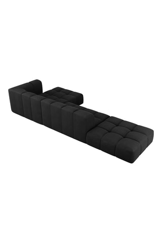 Canapé d'angle droit modulaire Adams - Noir - 5 places - Tissu structurel