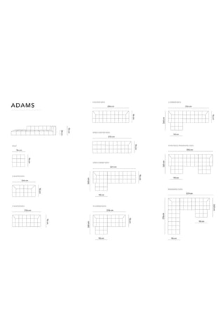 Canapé d'angle droit modulaire Adams - Noir - 5 places - Tissu structurel
