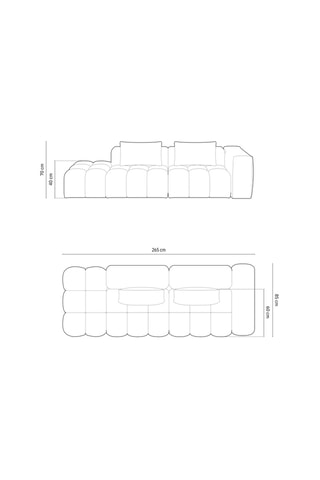Canapé d'angle gauche - Bleu - 4 places - En tissu texturé