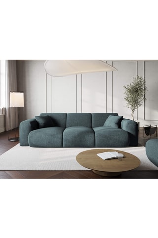 Canapé Théo - Bleu pétrole - 3 places - En tissu chenille