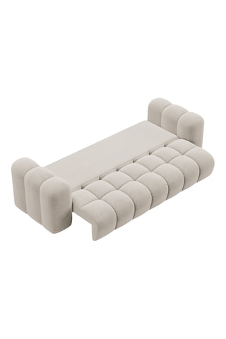 Canapé convertible Astro - Ecru - 4 places - En tissu velours - Couchage 253 x 102 cm