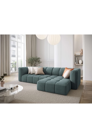 Canapé d'angle droit Adams - Vert - 3 places - En tissu chenille