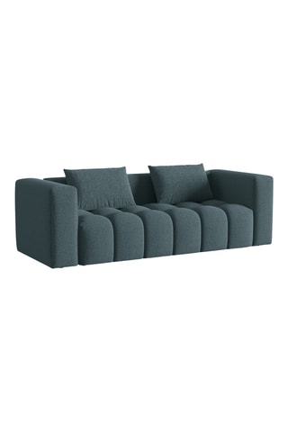 Canapé convertible Lorella - Bleu pétrole - 3 places - En tissu structuré