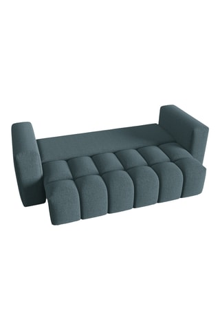 Canapé convertible Lorella - Bleu pétrole - 3 places - En tissu structuré